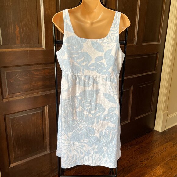 Tommy Bahama Blue Tank Dress Sleeveless Tropical Print Short Cotton Size M - Picture 5 of 9